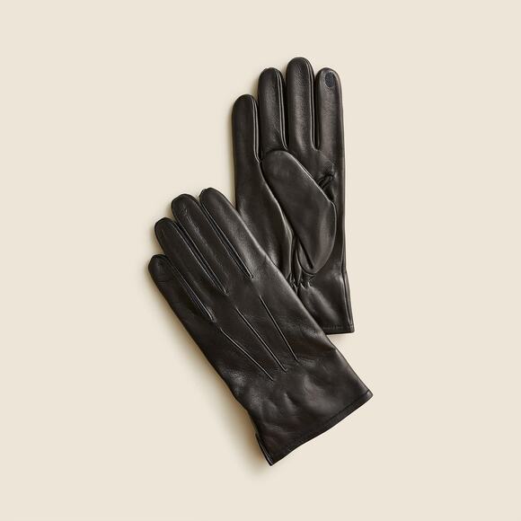 J. Crew Cashmere-Lined Winter Leather Gloves Black Men's Size Medium NWT